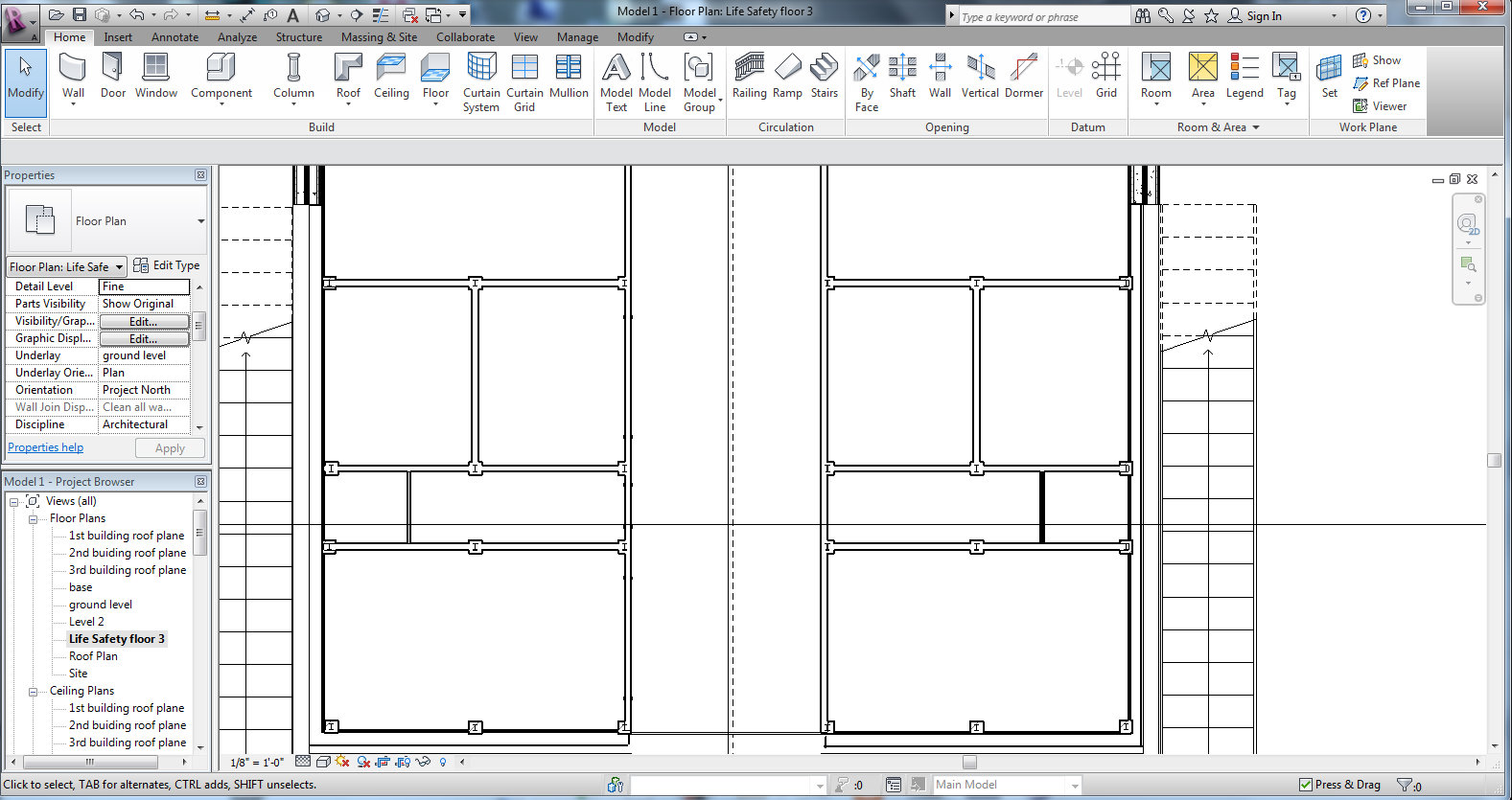 Doors will not show up in first floor plan of Revit